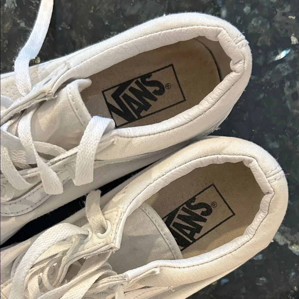 Vans Women's White Platform Sneakers - Picture 4 of 6